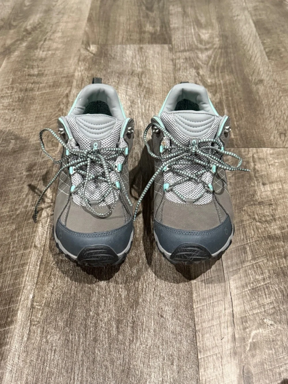 Oboz Womens Sapphire Low Waterproof Hiking Shoes Charcoal Beach Glass Sz 9